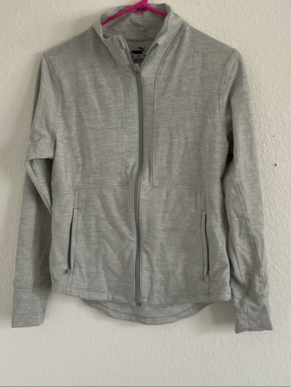 Puma Heather Gray Full-Zip Active Jacket